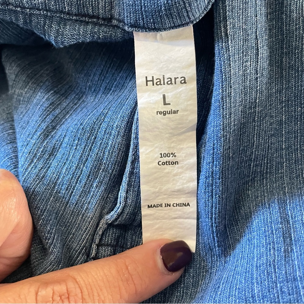 Halara Flex™ Mid Rise Pockets Barrel Leg Washed Casual Carrot Jeans Size Large - Picture 3 of 7